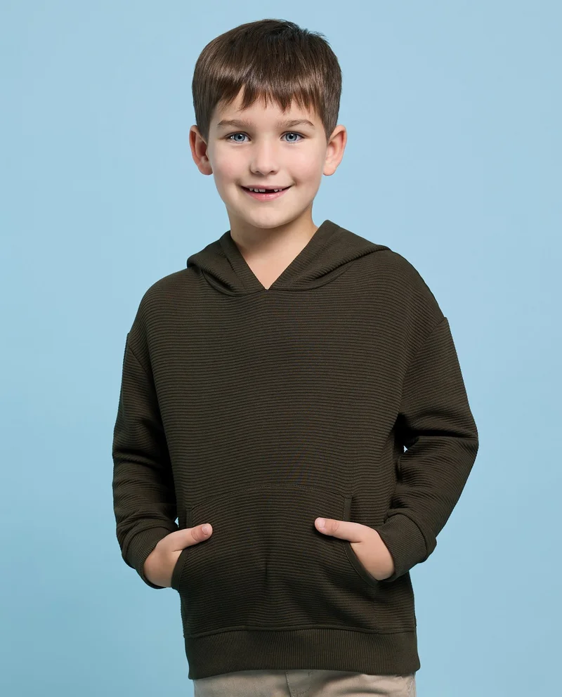 R&B Solid Hoodie with Long Sleeves