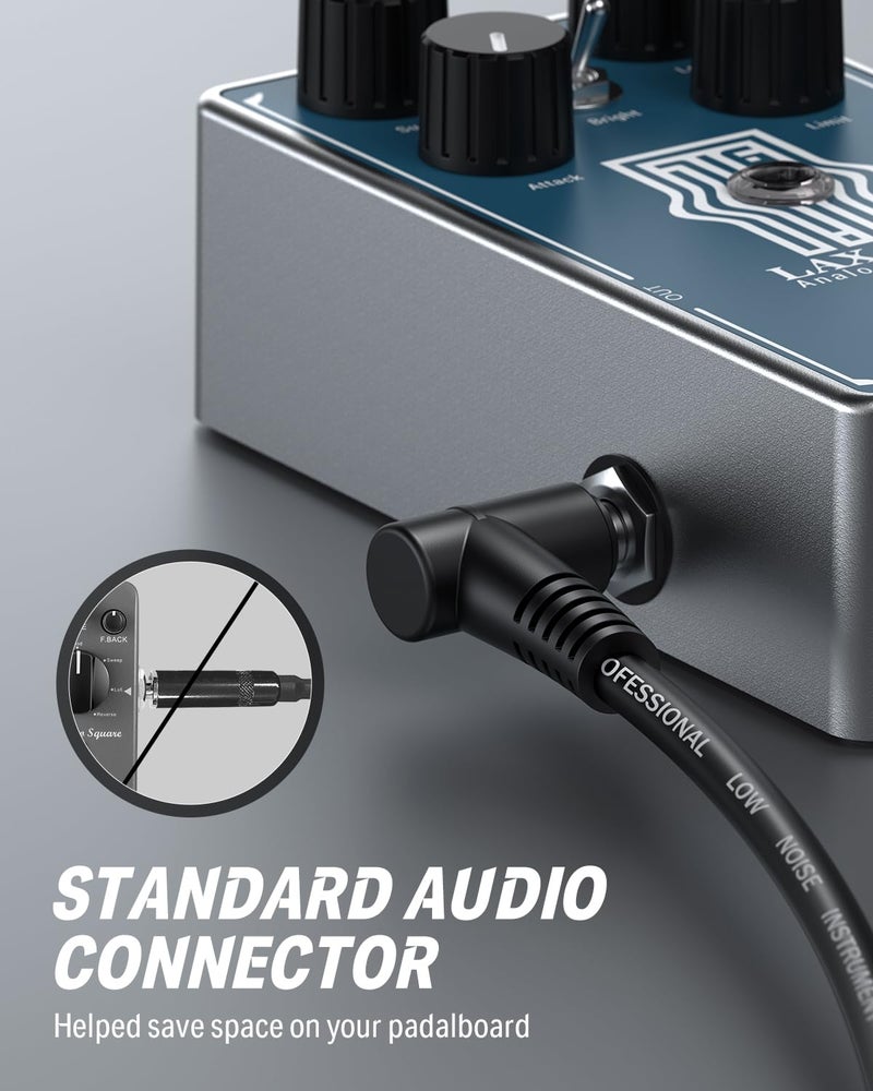 Donner 6 Inch Guitar Patch Cable Guitar Effect Pedal Cables Black 6 Pack - Image 4