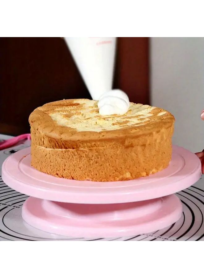 White Revolving Cake Stand for Baking and Decorating Durable Plastic Rotating Table - Image 2