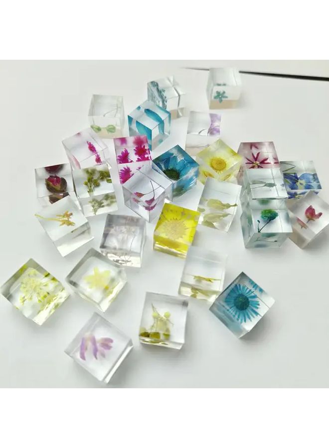 Purple Epoxy Resin Plant Specimens 9 Pcs DIY Relief Cube Home Decor - Image 4