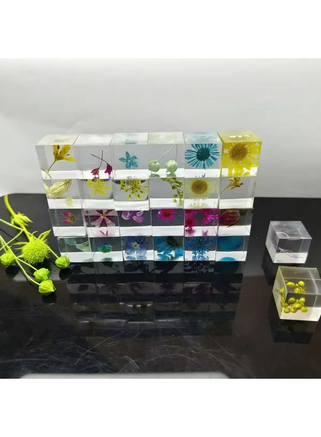 Purple Epoxy Resin Plant Specimens 9 Pcs DIY Relief Cube Home Decor - Image 3