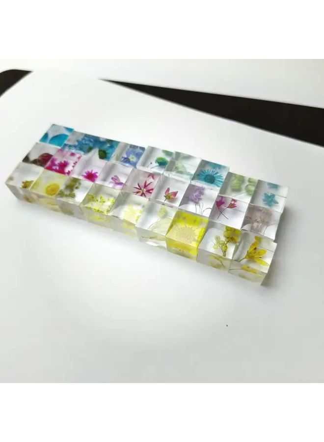 Purple Epoxy Resin Plant Specimens 9 Pcs DIY Relief Cube Home Decor - Image 5