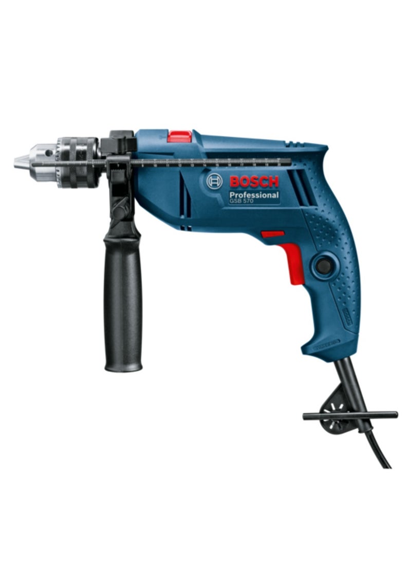 BOSCH 570W Corded Electric Hammer Drill, Blue and Black, 13mm Chuck - Image 1