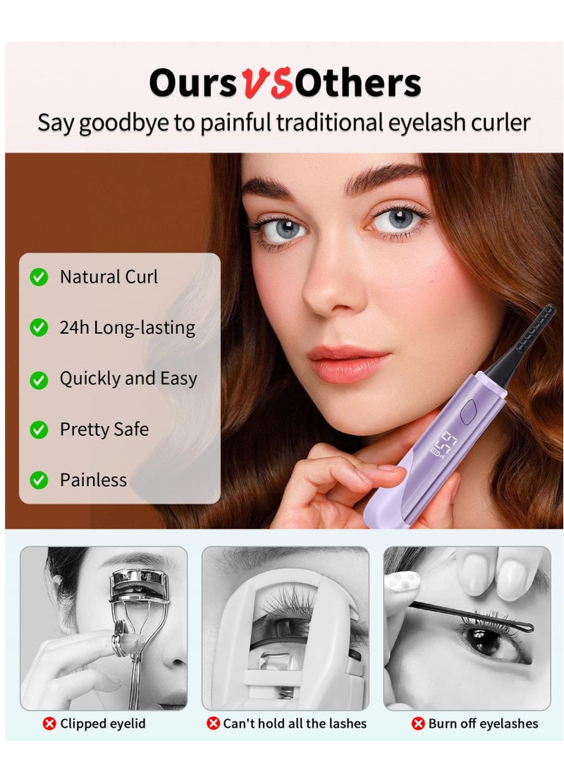 Generic - Rechargeable Heated Eyelash Curler for Quick Natural Curling, 24-Hour Long-Lasting Eye Makeup Tool for Women - Image 1