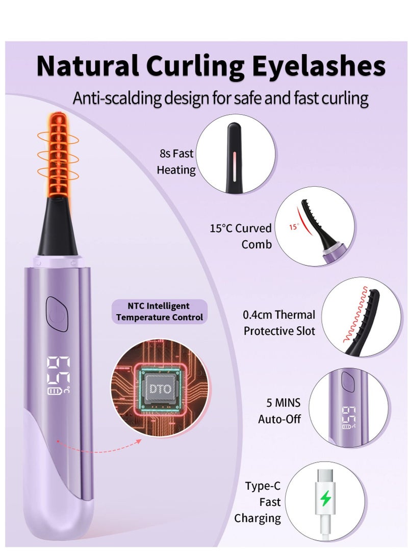 Generic - Rechargeable Heated Eyelash Curler for Quick Natural Curling, 24-Hour Long-Lasting Eye Makeup Tool for Women - Image 1