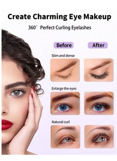 Rechargeable Heated Eyelash Curler for Quick Natural Curling, 24-Hour Long-Lasting Eye Makeup Tool for Women