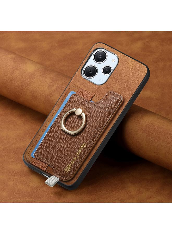 S-TOP Case For Redmi K70E / Poco X6 Pro 5G Retro Magsafe Cross Leather Ring Holder Card Bag Phone Case - Image 5