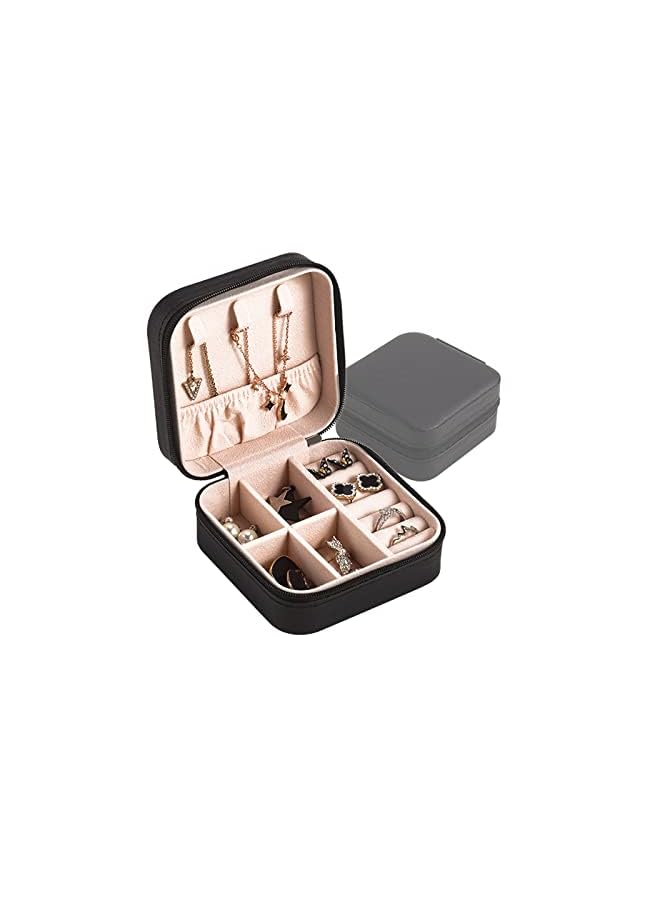 IAF Portable Travel Jewelry Box , Leather Jewellery Ring Organizer Case for Ring, Pendant, Earring, Necklace, Bracelet Organizer Storage Holder Boxes. - Image 2