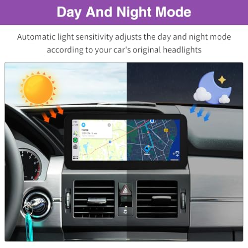 NINETOM 10.25 inch Touchscreen Wireless CarPlay Android Auto Multimedia Car Radio Receiver Compatible with Mercedes Benz GLK Class X204 with NTG4.0 System (2008-2012) - Image 5