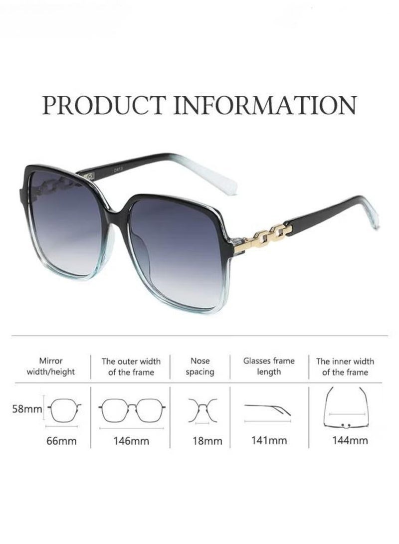 Square Sunglasses Women and men , Fashion Unique Temples Design Women abd men Sun Glassess, for Women and men Oversize Ladies Eye Sunglass, UV400 Protection Shades for Travel Daily Eyewear,Trendy metal hollow out eyeglass legs design sunglasses. - Image 2