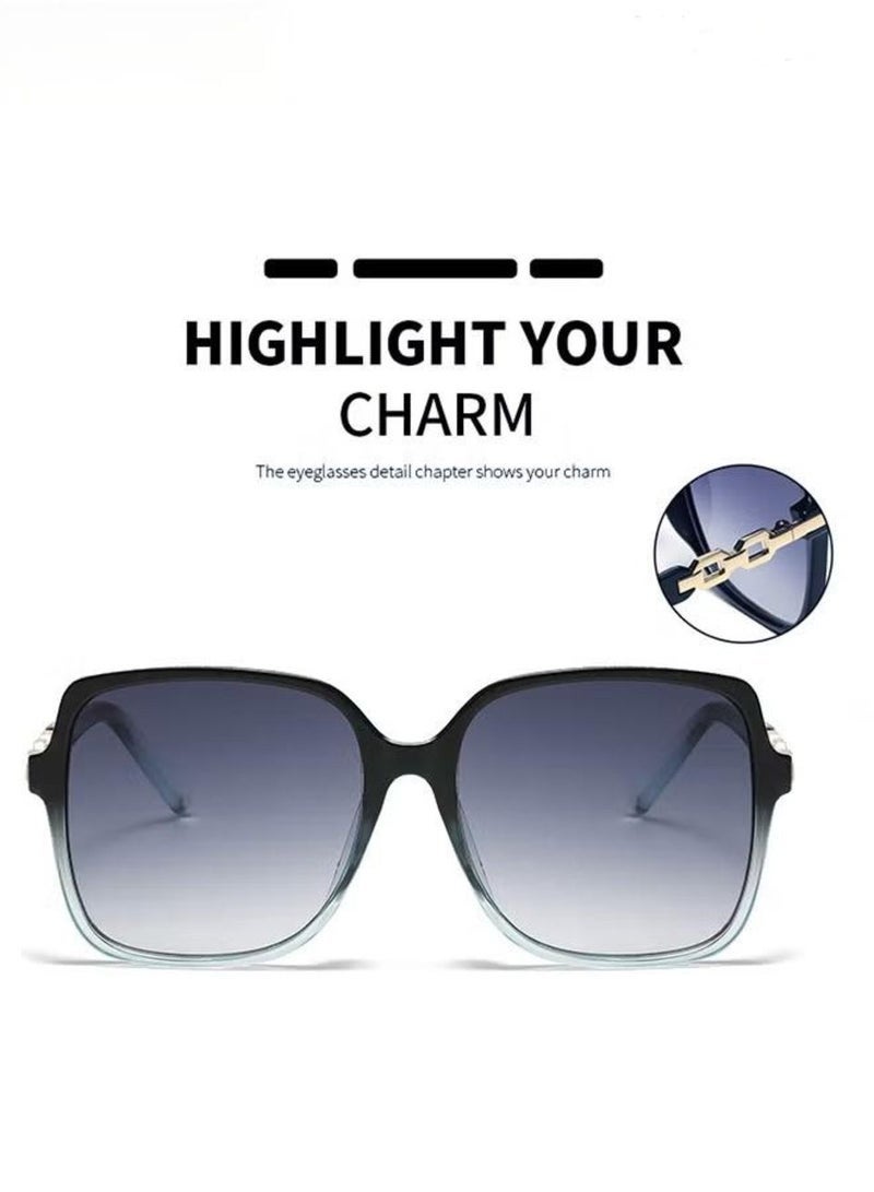 Square Sunglasses Women and men , Fashion Unique Temples Design Women abd men Sun Glassess, for Women and men Oversize Ladies Eye Sunglass, UV400 Protection Shades for Travel Daily Eyewear,Trendy metal hollow out eyeglass legs design sunglasses. - Image 5