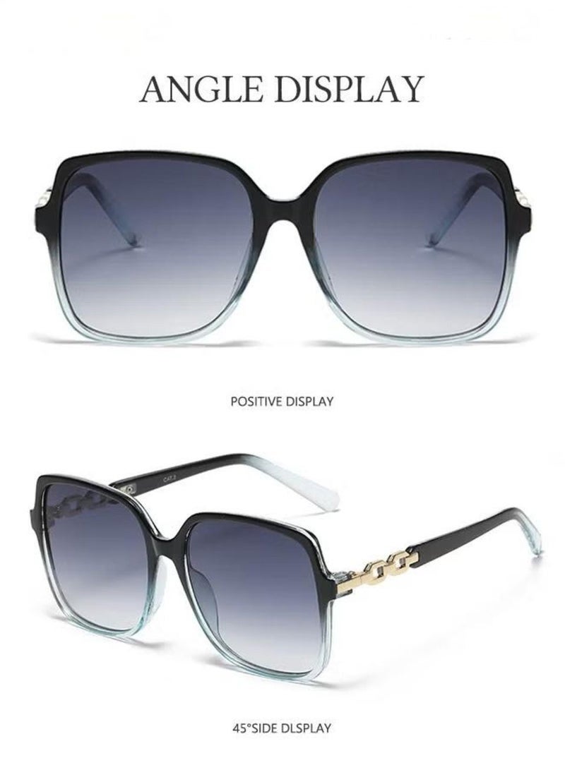 Square Sunglasses Women and men , Fashion Unique Temples Design Women abd men Sun Glassess, for Women and men Oversize Ladies Eye Sunglass, UV400 Protection Shades for Travel Daily Eyewear,Trendy metal hollow out eyeglass legs design sunglasses. - Image 4