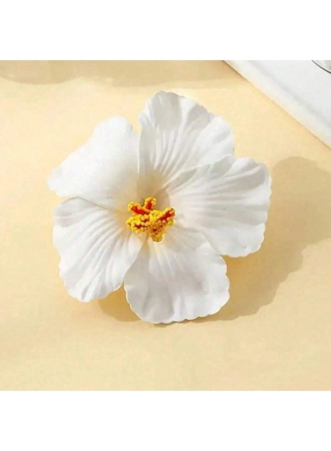 Miamia 4pcs Hawaiian Flower Hair Clips, 4pcs inch Artificial Flower Hair Clip, Bohemian Style Hibiscus Flower Hair Clip, Suitable for Holiday, Beach, Party, Summer Girls, Tropical Flower Hair Accessories Holiday Gifts  - Image 4
