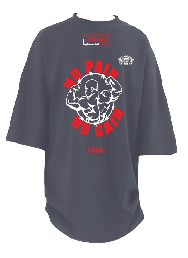 Genérico - Men's Oversize T-shirt - No Pain No Gain Printed for exercise, gym and bodybuilding 6 - Image 1