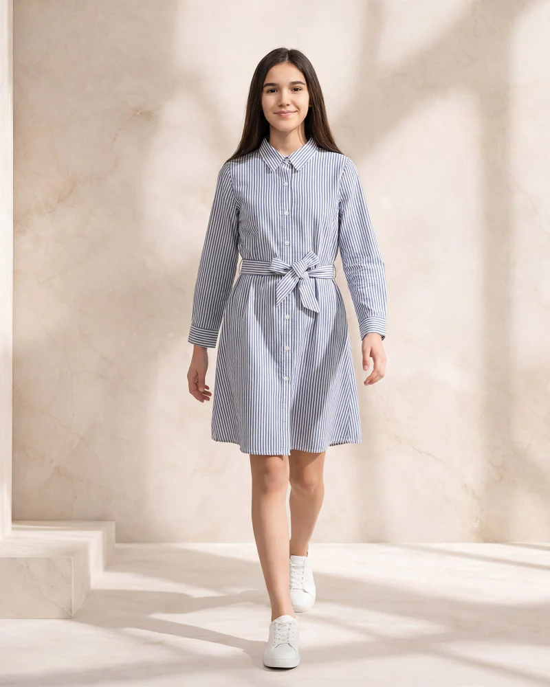 Redtag Senior Girls Blue Casual Dress