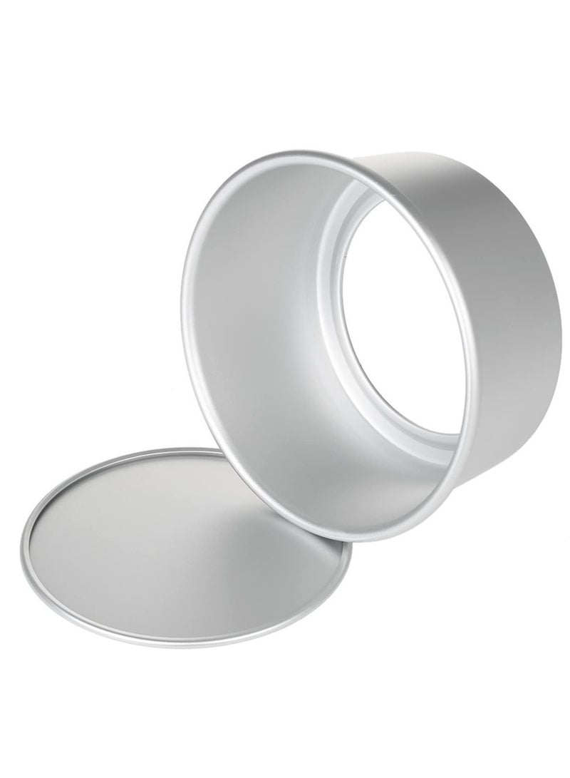5Pcs Aluminum Alloy Round Cake Mould Set Removable Bottom Cheesecake, Chiffon, Pudding Baking Pan for Patisserie, Non-Stick Silver Cake Mold, Durable Baking Tools for Home & Professional Use - Image 5