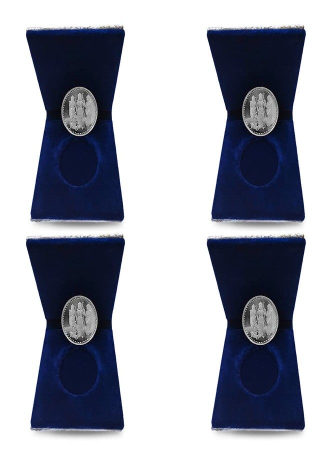 NINE10 Silver Plated Coins 10 Grams German Silver of Ram Darbar for Ram Navami Pooja or Diwali Gift Items for Men, Women, Staff, Customer, Clients, Corporate with Velvet Gift Box (Pack of 4 Pcs) - Image 1