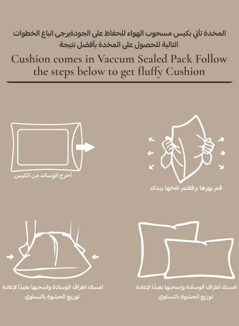 Donetella Cushion Pillow Insert 4-Pcs(45x45 Cm) Soft and Comfortable Microfiber Cushion Insert,White