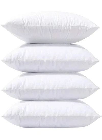 Donetella Cushion Pillow Insert 4-Pcs(45x45 Cm) Soft and Comfortable Microfiber Cushion Insert,White