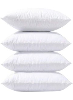 Donetella Cushion Pillow Insert 4-Pcs(45x45 Cm) Soft and Comfortable Microfiber Cushion Insert,White  - Image 1