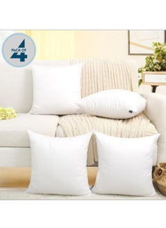 Donetella Cushion Pillow Insert 4-Pcs(45x45 Cm) Soft and Comfortable Microfiber Cushion Insert,White  - Image 2