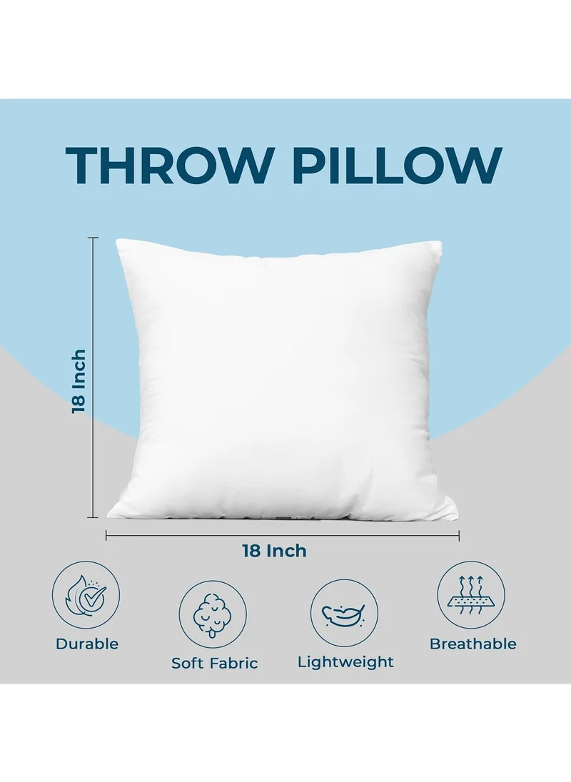 Donetella Cushion Pillow Insert 4-Pcs(45x45 Cm) Soft and Comfortable Microfiber Cushion Insert,White