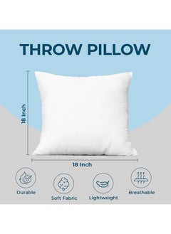 Donetella Cushion Pillow Insert 4-Pcs(45x45 Cm) Soft and Comfortable Microfiber Cushion Insert,White  - Image 3