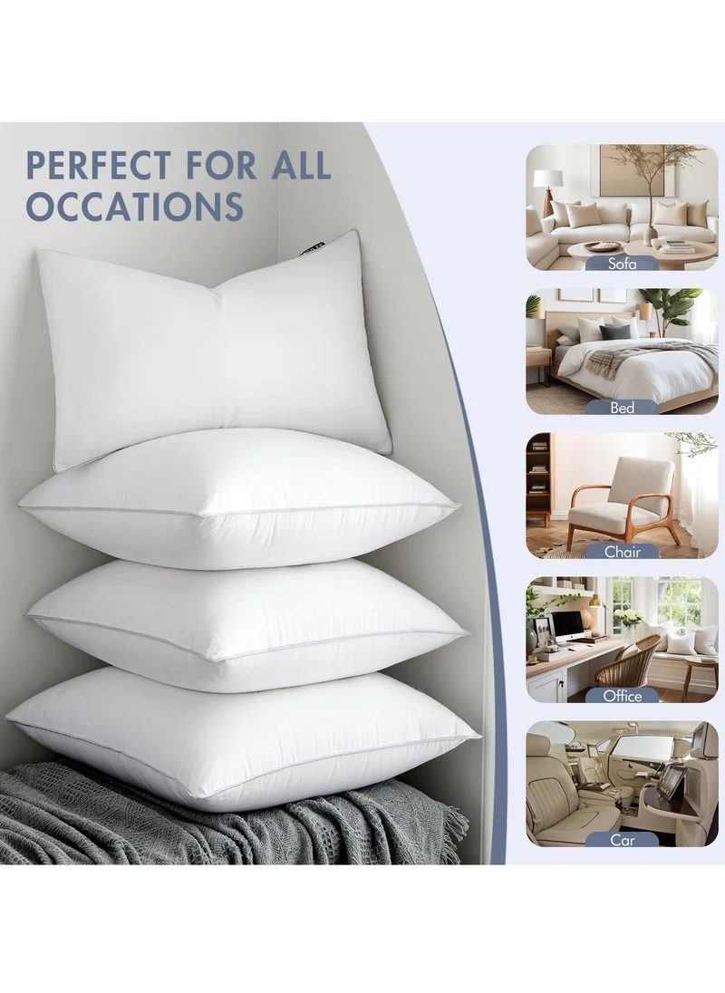 Donetella Cushion Pillow Insert 4-Pcs(45x45 Cm) Soft and Comfortable Microfiber Cushion Insert,White