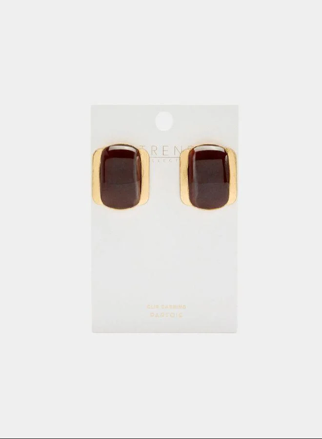 PARFOIS Maxi rectangular earrings