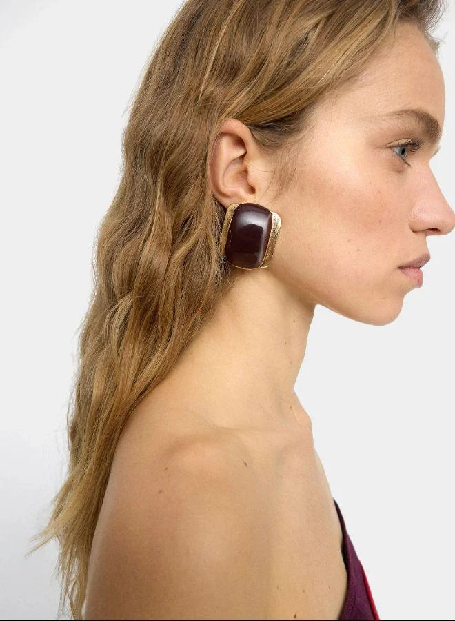 بارفوا أقراط ماكسي مستطيلة الشكل