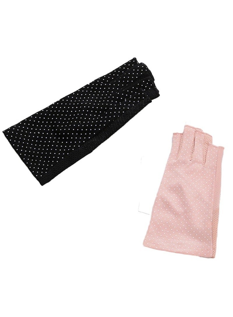 Women Girls Summer Fingerless Gloves, Non-slip UV Protection Driving Gloves Outdoor Gloves - Image 5