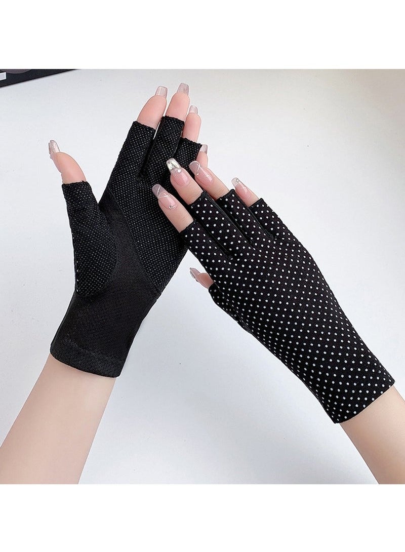 Women Girls Summer Fingerless Gloves, Non-slip UV Protection Driving Gloves Outdoor Gloves - Image 4