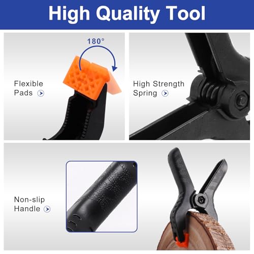 GDFYMI 10Pcs Balck Plastic Spring Clamps 4 Inch Heavy Duty Clips for Woodworking Backdrop Stand Balloon Arch - Image 4