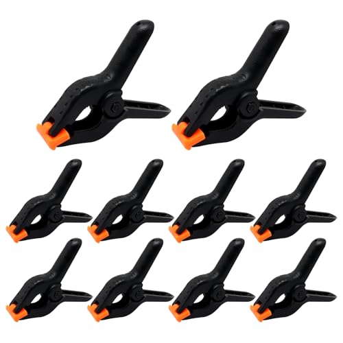 GDFYMI 10Pcs Balck Plastic Spring Clamps 4 Inch Heavy Duty Clips for Woodworking Backdrop Stand Balloon Arch - Image 1