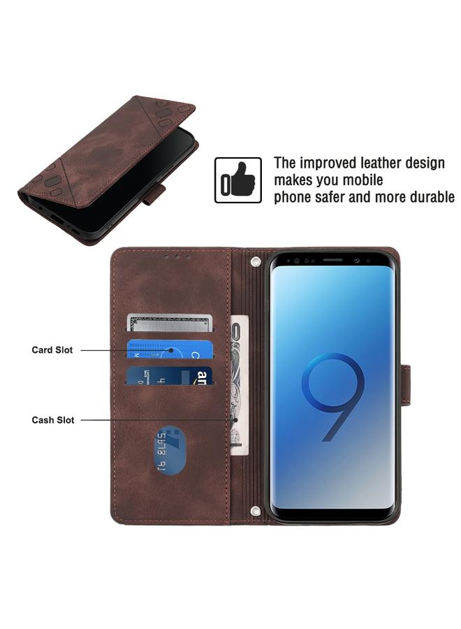 اس-توب جراب لهاتف Samsung Galaxy S9 مصنوع من الجلد المنقوش بملمس الجلد - Image 4