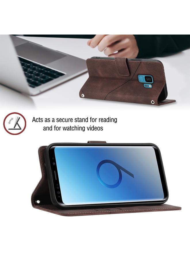 اس-توب جراب لهاتف Samsung Galaxy S9 مصنوع من الجلد المنقوش بملمس الجلد - Image 5