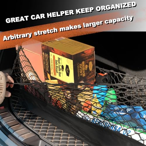 Hacyikee Envelope Style Cargo Net Compatible with Chevrolet Chevy Suburban, Cadillac Escalade GMC Yukon XL Denali SLE SLT AT4 2026 2025 2024 2023 2022 2021 2020-2015 Trunk Car Rear Tailgate Touring Netting - Image 2