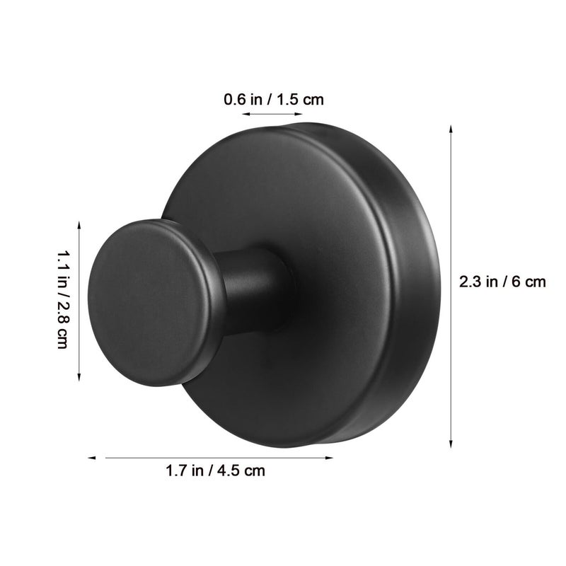 Black Stainless Steel Suction Cup Hooks Heavy Duty Bath Towel Robe Hanger 2pcs - Image 3
