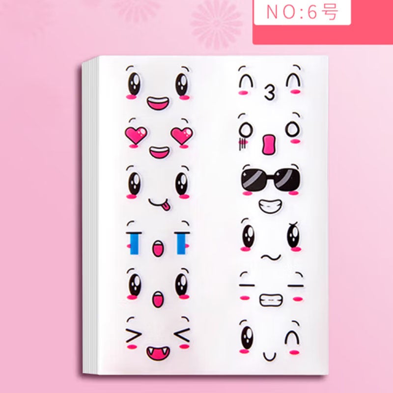 Cute Facial Expression Cup Stickers Self-Adhesive Stickers Kindergarten Reward Stickers Hand Account Stickers Note Book Cartoon Stickers - Image 1