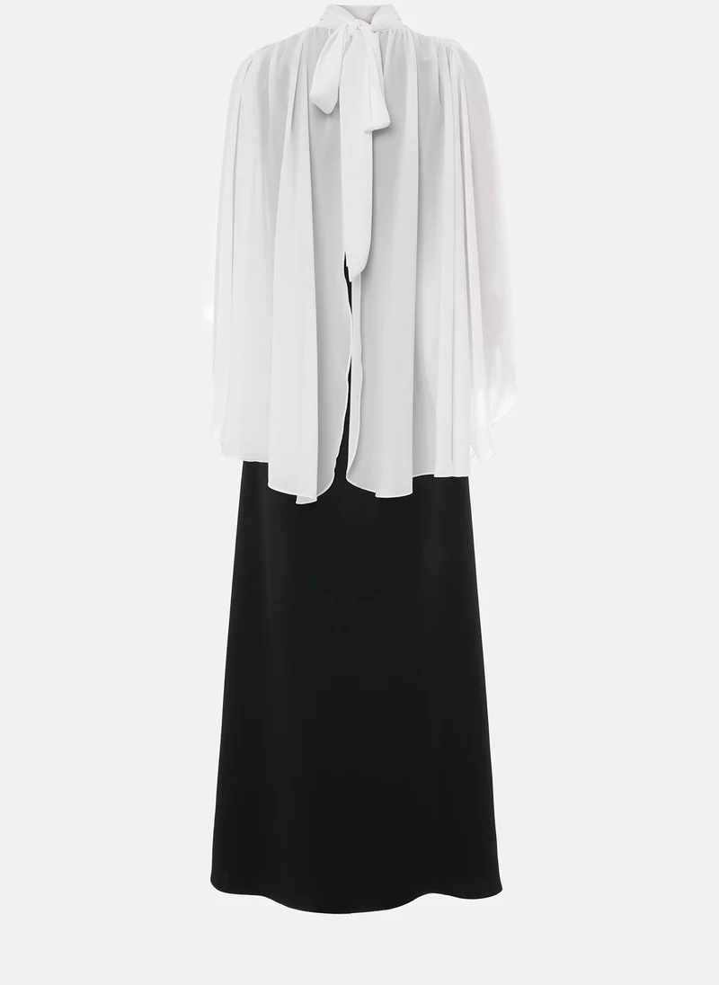 Lichi  Maxi dress with voluminous sleeves and bow at the neck for Women | Best Price UAE