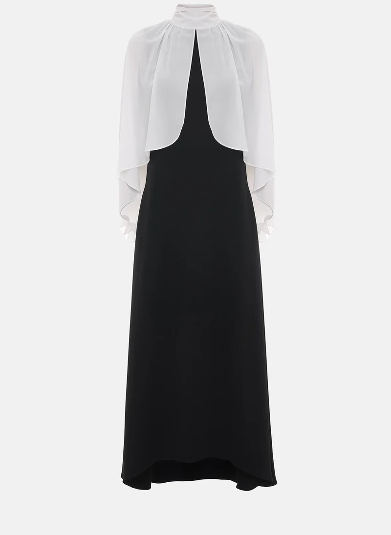 Lichi  Maxi dress with voluminous sleeves and bow at the neck for Women | Best Price UAE