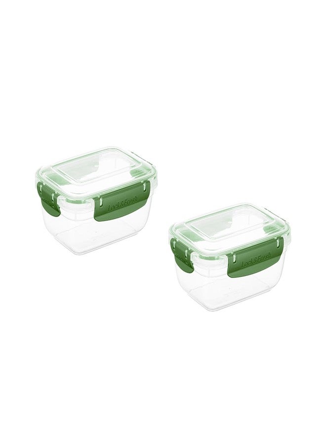 Superio Pack of 2 Plastic Food Storage Containers with Airtight Lids for Kitchen Pantry, Fridge- 27 Oz, BPA Free, Leakproof, Stackable Sealed Containers,- Microwave, Dishwasher, Freezer Safe, Green - Image 1