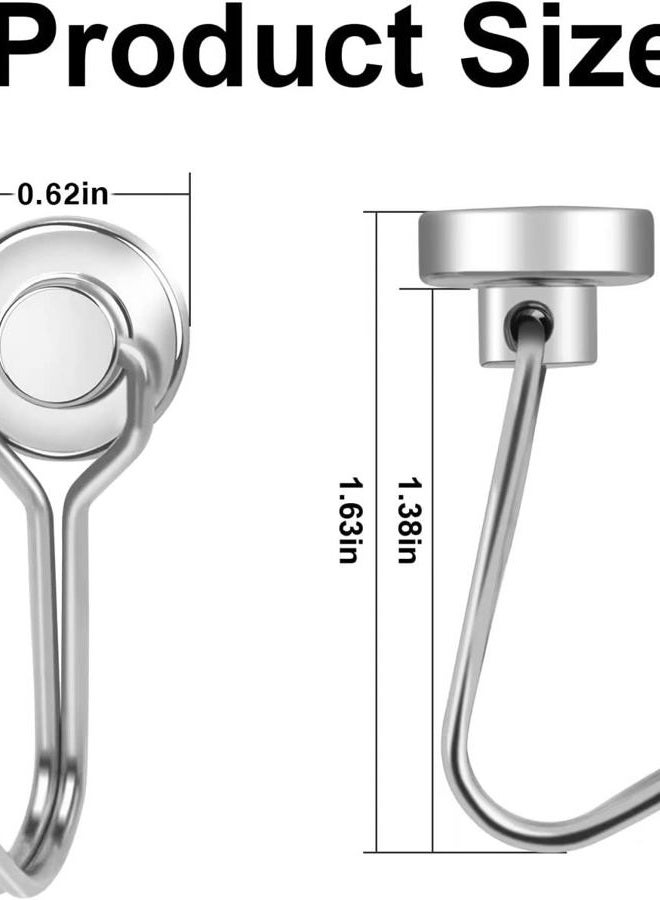 E BAVITE Swivel Swing Magnetic Hooks, Strong Neodymium Rare Earth Magnetic Hooks Perfect for Refrigerator and Other Magnetic Surfaces, Pack of 3,Silver - Image 3