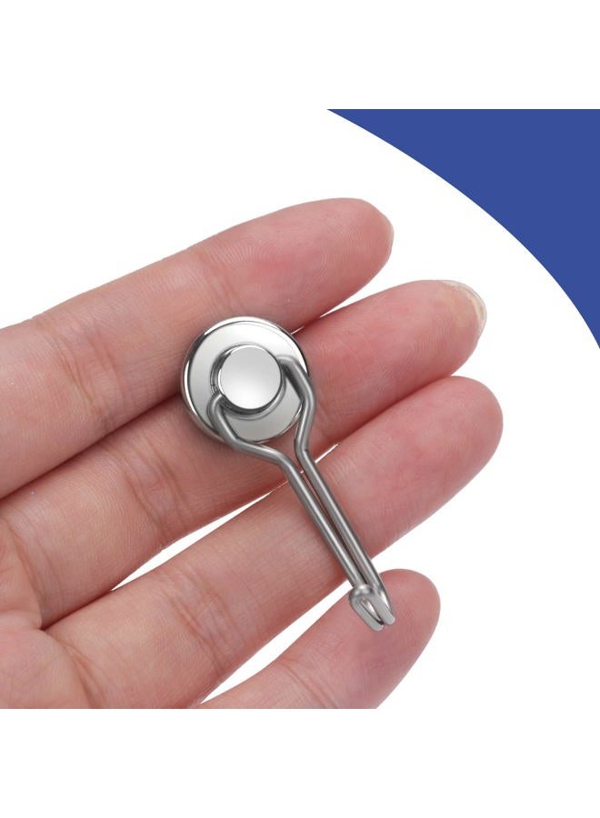 E BAVITE Swivel Swing Magnetic Hooks, Strong Neodymium Rare Earth Magnetic Hooks Perfect for Refrigerator and Other Magnetic Surfaces, Pack of 3,Silver - Image 2