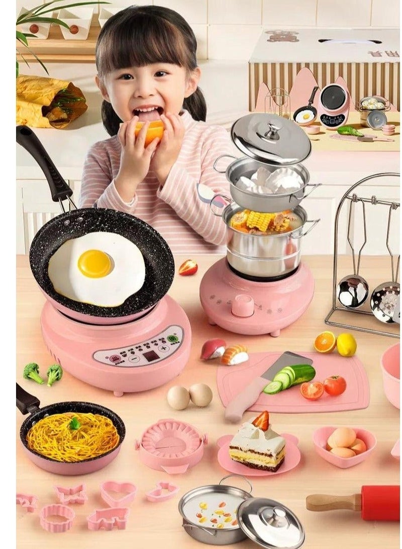 I LOVE KIDS Real Cooking Kitchen Toy Set,26 PCS Mini Electric Cooking Set,Gifts For Kids 4 Years+ - Image 3