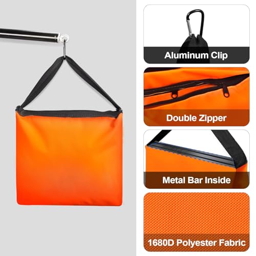 EMART 4 Pack Orange Sand Bags for Weight, Heavy Duty Sandbags for Light Stand Tripod, Photography Equipment, Canopy Weights, Pop Up Tent, Umbrella Base, Backdrop Stand, Camping, Fishing Chair, Sports - Image 5