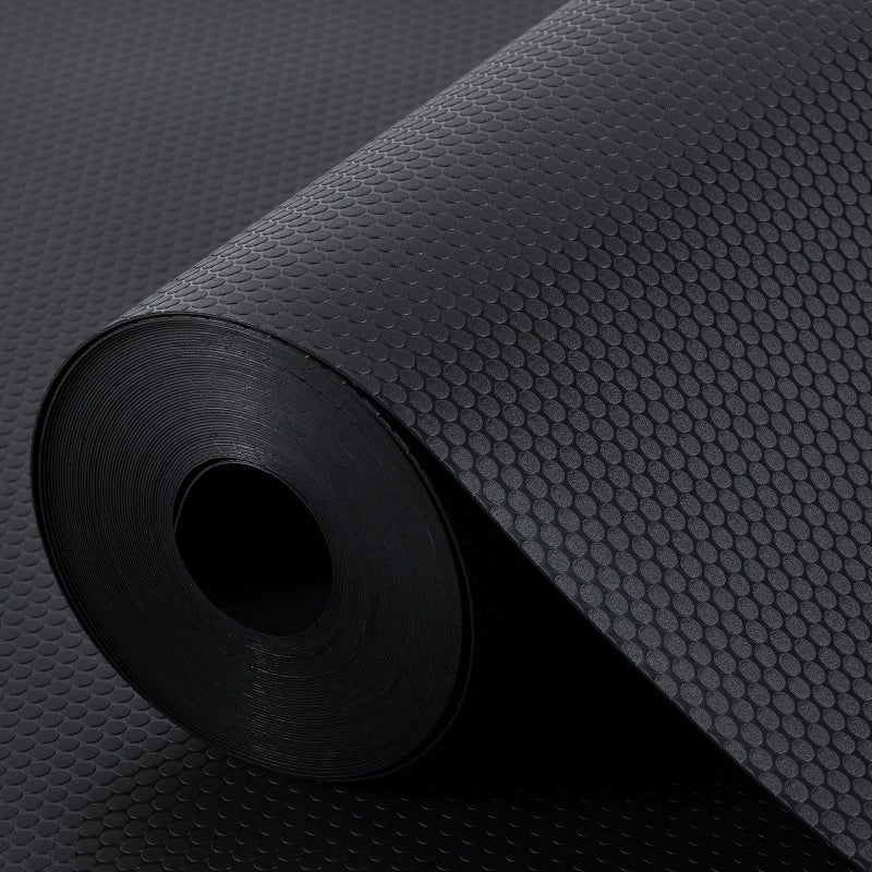 StaHom Black Shelf Liners for Kitchen Cabinets Non Adhesive Drawer Liner for Bathroom Waterproof Refrigerator Liners for Shelves Fridge Plastic Mats Cabinet Cupboard Liner 11.8 x 59 Inches - Image 1