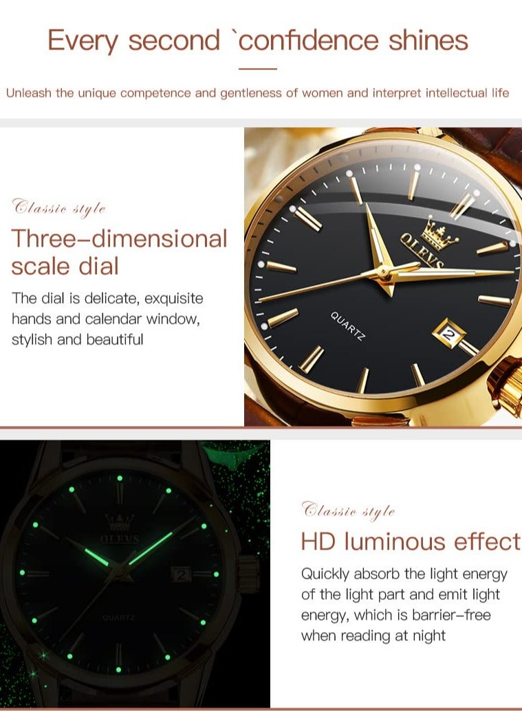 OLEVS Elegant Women's Watch Brown Leather  Watch - Image 5