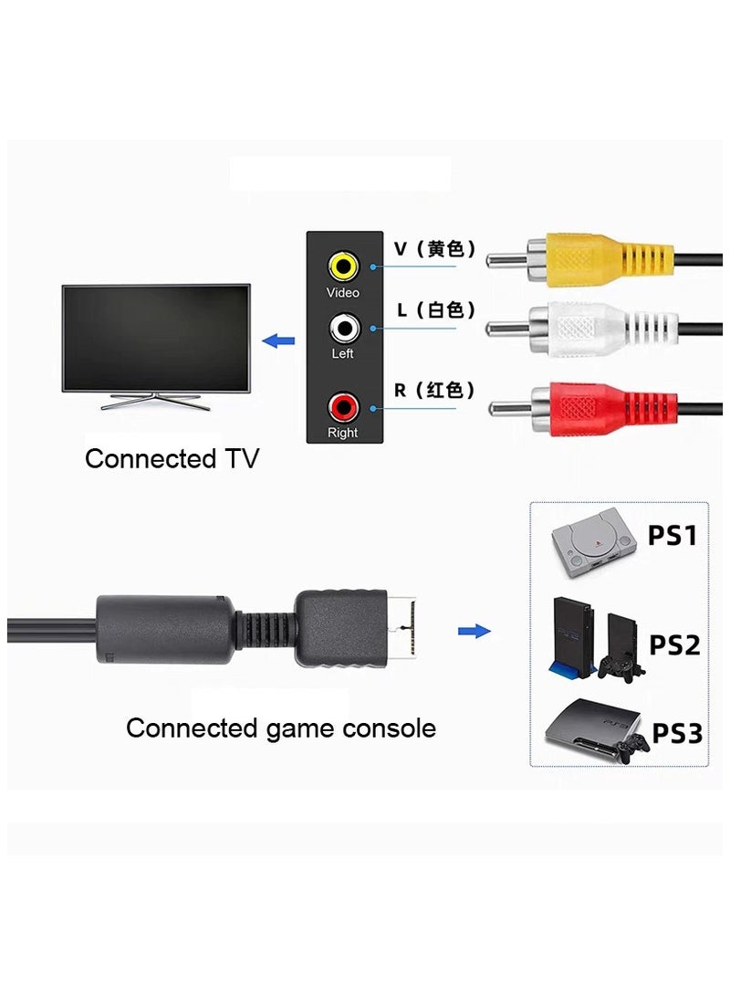 PS2 PS3 AV Audio Video Cable Cord , AV to RCA Cord for PS2/PSX/PS3 Slim  - Image 3