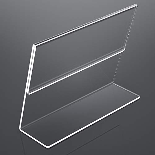 NIUBEE Acrylic Sign Holder 8.5x11 Inches 3 Pack Landscape, Slant Back Clear Paper Frames, Plastic Flyer Display Holder, Document Menu Table Stand for Office, Store, Restaurant -Horizontal - Image 5